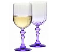Krosno Verres à Vin Lot de 2, 300 ml, Pied Violet, Collection Bubble | Verre à vin rouge, blanc, rosé, cocktail, Verrerie élégants, Cristal sans plomb, Compatibles lave-vaisselle, Idée cadeau