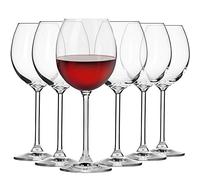 Krosno Verres à vin rouge | Lot de 6 | 350 ml | Collection Venezia | Idéal pour la maison, les restaurants et les fêtes | Compatible lave-vaisselle | Cristal sans plomb