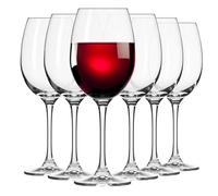 KROSNO | Verres à vin rouge | Lot de 6 x 370 ml | Collection Elite | Classique Ovale Black | Pied mince | Rebord lisse | Verre Crystalline | Pour fêtes et fêtes | Lave-vaisselle