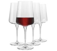 Krosno Verres à vin rouge sur pied | Design élégant | Lot de 4 | 500 ml | Savoir-faire traditionnel | Idéal pour la maison, le restaurant et les fêtes | Compatible lave-vaisselle | Cristal sans plomb