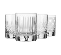 Krosno - Verres à whisky, bourbon et scotch 250 ml - Lot de 4 - Collection Saga - 4 tailles différentes - Fait main - Verre cristallin taillé - Idéal comme cadeau