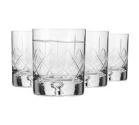 Krosno - Verres à Whisky, Bourbon et Scotch 250 ml, Lot de 4 - Collection Saga - Verre en Cristal, Taillés - Faits à la Main - Idéal comme Cadeau