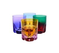 Krosno Verres à Whisky Multicolores, lot de 4, 250 ml, Collection Aurora | Pour whisky drinks et cocktails, Verres peints à la main, Couleurs Aurora, Cristal sans plomb