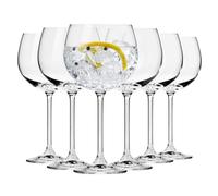 Krosno Verres ballon pour gin et eau | Lot de 6 | 480 ml | Collection Venezia | Idéal pour la maison, les restaurants et les événements | Compatible lave-vaisselle | Cristal sans plomb