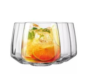 Krosno Verres Basse Celebration, 400 ml, Set de 4, Verre de Haute Qualité, Design Classique et Élégant, Idéal pour Cocktails, Whisky, Boissons Fraîches, Fabriqué en Europe, Cristal sans plomb