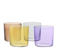 KROSNO Verres colorés avec une optique verticale, Lot de 4, 410 ml