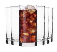 KROSNO | Verres Long Drink pour l'eau, les boissons et les jus | Lot de 6 x 300 ml | Collection Balance | Verre Crystalline | Rebord lisse | Design classique | Fond stable | Pour fêtes et événements |