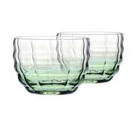 KROSNO Verres pour matcha et thé, lot de 2, 330 ml, collection Matcha Moments - Dégradé vert, cristal sans plomb - Verres larges pour boissons chaudes, compatibles lave-vaisselle