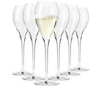 KROSNO | Verres pour prosecco, champagne et vin mousseux | Lot de 6 x 240 ml | Collection Divine | Noir effilé | Verre Crystalline sans plomb | Forme fine, pied stable | Pour lave-vaisselle