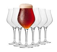 Krosno Verres tulipe à bière (dégustation) | Lot de 6 | 420 ml | Collection Avant-garde | Idéal pour la maison et les fêtes | Compatible lave-vaisselle | Cristal sans plomb
