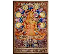 Krouterebs Plaque vintage en métal avec inscription « Yoga Girls I Am Grateful for All That I Have » - Décoration murale pour bureau, café, salle de bain, salle de bain - 20,3 x 30,5 cm