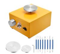 Krovtoy Mini Pottery Wheel Pottery Wheel 6.5cm 10cm 30W 0-300rpm Machine Electric Pottery Wheel with Removable Pedal (jaune)