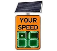 KRQDBCZ Panneau de limitation de Vitesse à LED numérique alimenté par énergie Solaire, Panneau d'avertissement de trafic avec Retour rada (Orange 19.69 * 27.56inches)