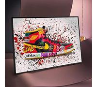KRRFGHH Décoratifs Posters,Graffiti Classique Baskets Affiches en Toile, Moderne Pop Street Art Abstrait Chaussures De Sport Photos Murales, pour La Décoration De Salon À La Maison