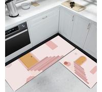 KRSAZCM Architecture Bohème Tapis de Cuisine Devant Evier Antidérapant Lavable, Arche Dessin Animé Tapis Couloir Absorbant pour Buanderie Cuisine Salle de Bain - 50x80+50x120cm