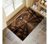 KRSAZCM Brun Foncé Paillasson Attrape-Poussière, Cave À Vin Souterraine Tapis de Sol Antidérapant, Architecture Rétro Absorbantes pour Entrée Porte Couloir - 80 x 120 cm