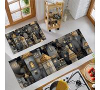 KRSAZCM Construire Un Château Tapis Cuisine, Gris Tapis Antidérapant Et Lavable, 40x60+40x120cm Antifatigue De Passage Imperméable Résistant À l'huile Paillasson