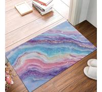KRSAZCM Marbre Abstrait Paillasson Attrape-Poussière, Blocs Couleur Agate Tapis De Sol Antidérapant Lavable en Machine, 40 X 60 Cm Tapis D'Entrée pour Chien Entrée Porte Et Couloir - Bleu Poudre