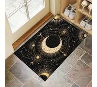 KRSAZCM Or Paillasson Attrape-Poussière, Étoiles Mystérieuses Tapis de Sol Antidérapant, Espace Rétro Absorbantes pour Entrée Porte Couloir - 80 x 120 cm