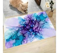 KRSAZCM Résumé Moderne Tapis d'entrée intérieur - Lignes Fluides Gradient paillasson Lavable à Motifs, Violet Tapis antidérapant pour Salle des Enfants, Cuisine Chambre - 45 x 75 cm