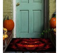 KRSAZCM Rouge Paillasson Attrape-Poussière, Vignes Monstres Citrouille Tapis De Sol Antidérapant, Halloween Et Horreur Absorbantes pour Entrée Porte Couloir - 45 X 75 Cm