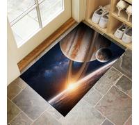 KRSAZCM Thème du Ciel Étoilé Tapis d'entrée intérieur - Univers Et Voie Lactée paillasson Lavable à Motifs, Or Tapis antidérapant pour Salle des Enfants, Cuisine Chambre - 50 x 80 cm