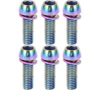 KRSCT 6PCS -Radsportschrauben mit Waschmaschinen Edelstahlschrauben für Mountain Cycle Lenkung im Lenker M6