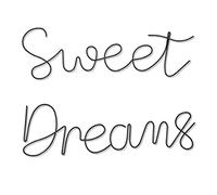 KRSHEMDE Sweet Dreams Plaque murale en métal - Décoration murale au-dessus du lit - Style rustique ou vintage - Noir