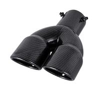Krtopo 2.5" 63mm Entrée Double Pointesilencieux Echappement Voiture 3"Sortie Acier Inoxydable Voiture Arrière Throat Embout Echappement Double pour Tube de 38-60 mm (Noir Droit Carbone Fibre)