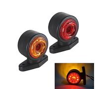 Krtopo 2X 16 LED Feux Marquage Latéral 12 / 24V Feux de Marquage Latéraux Trailer Side Lamp Avertissement Double Face Lumière Jaune Blanche pour Camion RV Caravan