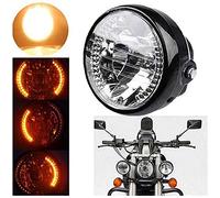Krtopo 7Inch Moto Phare Avec Clignotant Universel 35W HalogèNe LumièRe Avant