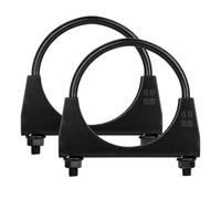 Krtopo Collier de Pot 2PCS Collier de Serrage Fixation pour Silencieux Type U Renforcé Universel en Acier Inoxydable Épaissi Noir pour Raccord de Tuyau d'Échappement (80mm)