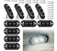 Krtopo Lot de 10 Feux de Position Latéraux LED - Feux de Gabarit pour Remorque 12-24V Clignotants Latéraux pour Remorques Camions Camping-Cars Bus Voitures Universels Étanches 3000K (Blanc)