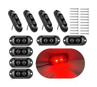 Krtopo Lot de 10 Feux de Position Latéraux LED - Feux de Gabarit pour Remorque 12-24V Clignotants Latéraux pour Remorques Camions Camping-Cars Bus Voitures Universels Étanches 3000K (Rouge)