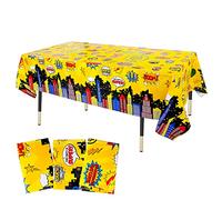 KRUCE Lot de 3 nappes en plastique pour fête d'anniversaire Motif super-héros 220 x 130 cm