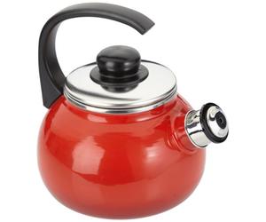 Krüger 18018 RO Rom Bouilloire à Sifflet Émail Rouge 18 cm