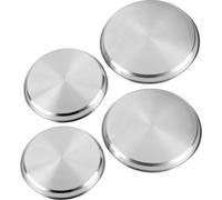 Krüger 1904E Set de plaques de recouvrement pour cuisinière, acier inoxydable, 2 x Ø 16, 2 x Ø 20 cm, argent, 4 pièces (1 set)
