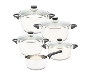 Krüger 2077412 Apollo Batterie de Cuisine INOX 60 x 30 x 30 cm 9 Pièces