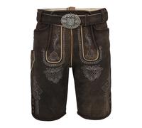 Krüger Buam Pantalon folklorique 'Vinc' brun foncé / gris, Taille 48