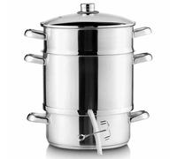 Krüger Extracteur de Jus Fruit à Vapeur Inox 26 CM, 8 L Marmite Avec Couvercle