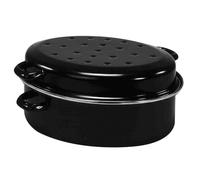 Krüger Gaensebraeter En Noir Émaille Acier Avec Bordure Chromée 38cm