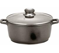 Krüger 2027346 Delta Cast Casserole avec Couvercle en Verre/Aluminium Noir 16 cm
