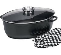 Krüger Gänsebräter Delta 8 l 38x27x13,5cm Aluguss inklusive 1 Paar Handschuhe