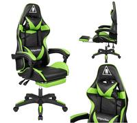 Krüger&Matz GX-150 KM0790-GR Chaise de Gaming en polychlorure de Vinyle en Cuir PU Noir/Vert