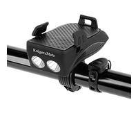 Krüger&Matz Universel Vélo Titulaire Lampe de Poche XT50 3W1 Puissance Banque 2000 mAh 3 Modes Lumineux Klaxon 130 DB 5 Son KM0125