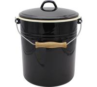 Krüger Poubelle Poubelle De Salle De Bain Seau Triest 10 L Émail Noir