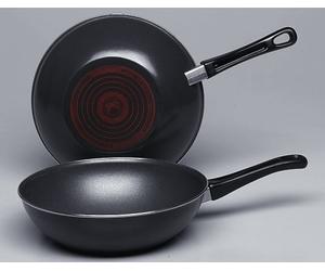Krüger WR Nostalgie Poêle + Wok Aluminium Noir 28 cm