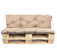 kruger Coussins Palette, Coussins pour palettes externes/Coussin Euro Palette, Coussin canapé, Coussin Salon de Jardin (Set:120x60+120x40cm, Meringue)