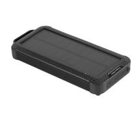 Kruger&Matz KM0910 Banque d'énergie solaire 10 000 mAh, 3 bornes, noir