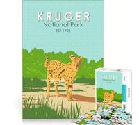 Kruger National Park Puzzles 1000 pièces pour Adultes | Course de vitesse manuelle Chaque pièce est unique Renforcez l'amour entre les couples. 26x38cm